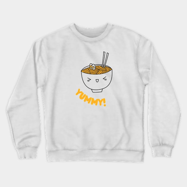 Savor the Smile: Kawaii Ramen Delight Crewneck Sweatshirt by Teeeshirt